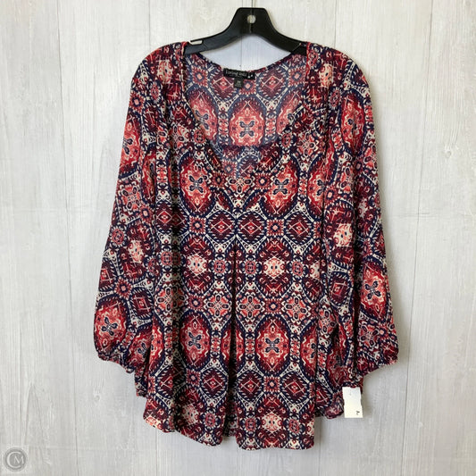 Top Long Sleeve By Living Doll In Red, Size: 3x