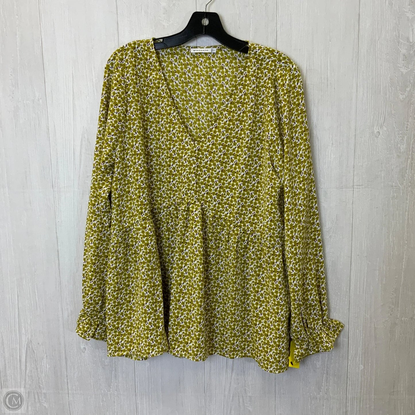 Top Long Sleeve By Staccato In Green, Size: L
