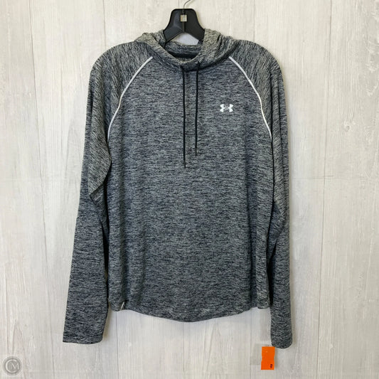 Athletic Top Long Sleeve Hoodie By Under Armour In Grey, Size: Xl