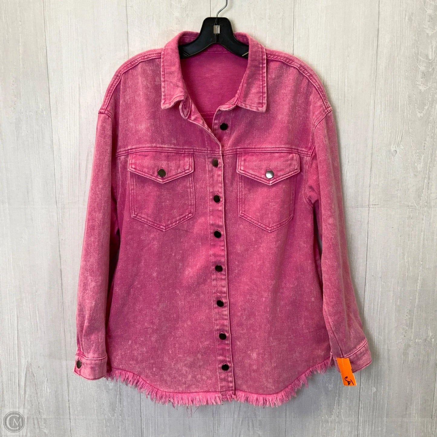 Jacket Denim By Clothes Mentor In Pink, Size: M