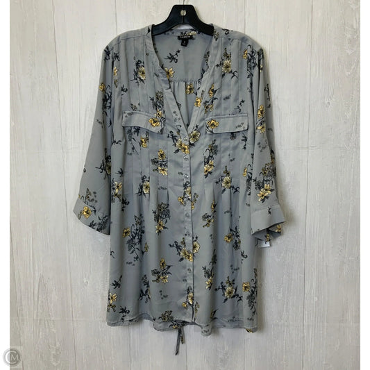 Top Long Sleeve By Torrid In Grey & Yellow, Size: 2x