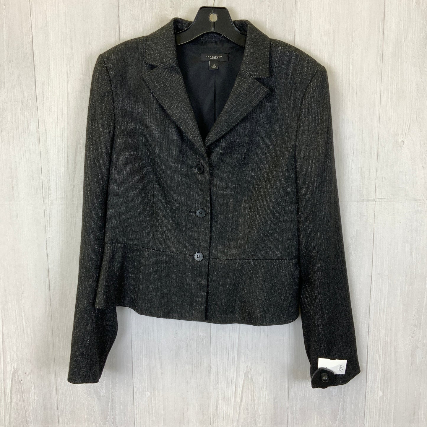 Blazer By Ann Taylor In Black, Size: 12