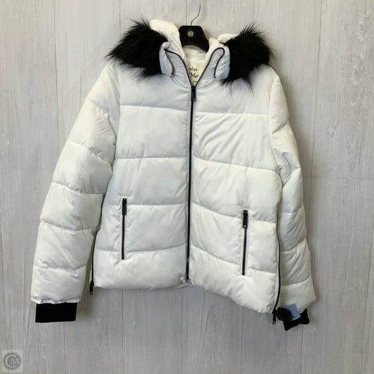 Jacket Puffer & Quilted By Clothes Mentor In Black & White, Size: L