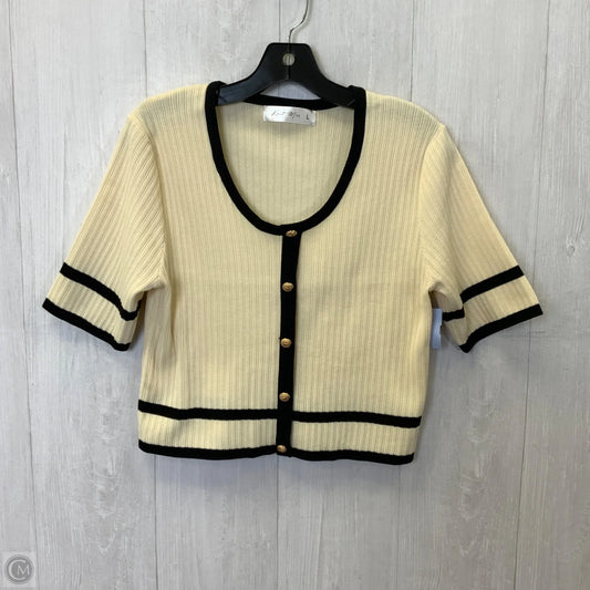 Sweater Short Sleeve By Clothes Mentor In Black & Cream, Size: L