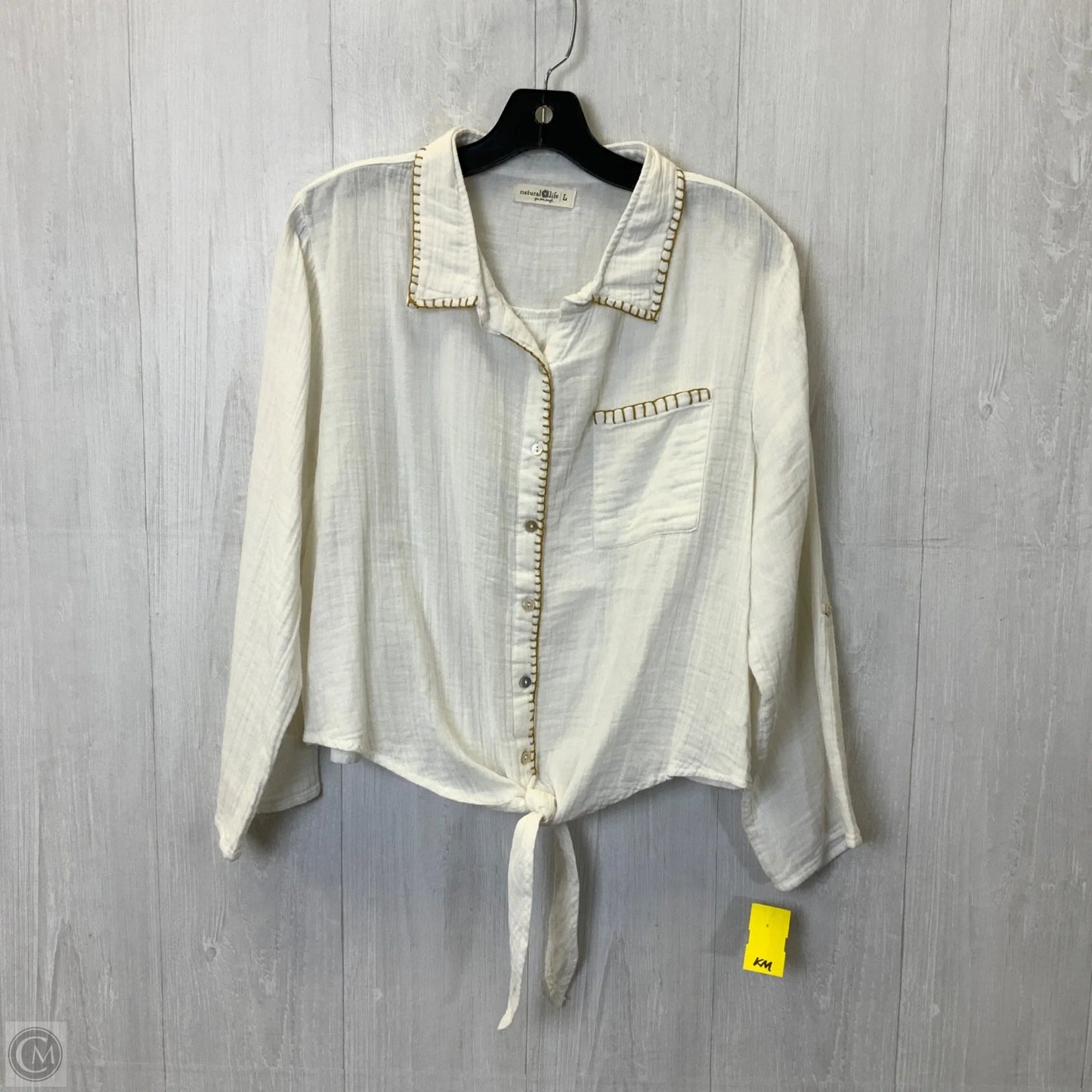 Top Long Sleeve By Natural Life In White, Size: L