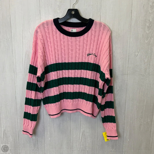 Sweater By All In Motion In Green & Pink, Size: L