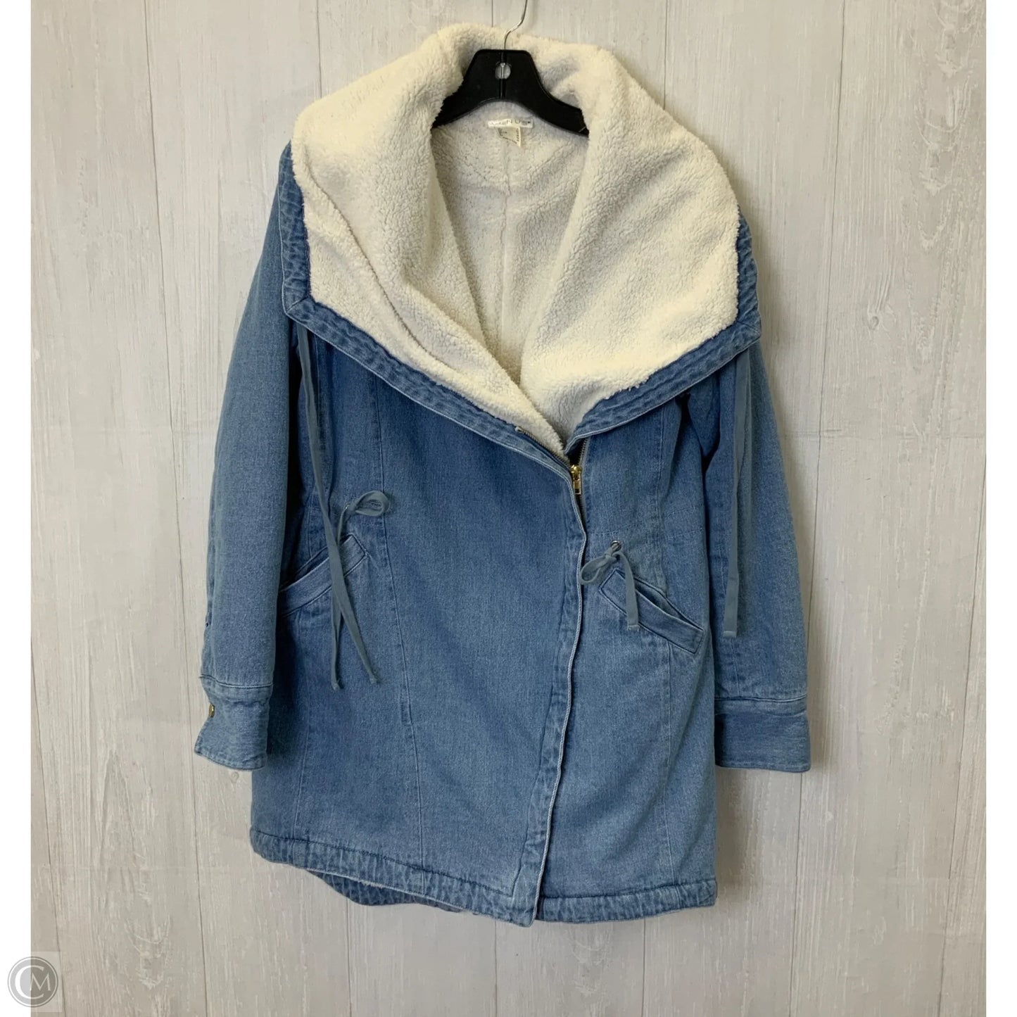 Jacket Faux Fur & Sherpa By Venus In Blue, Size: S