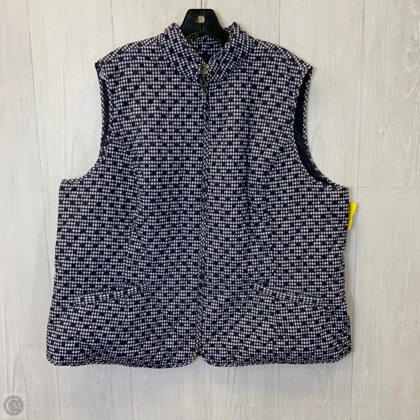 Vest Puffer & Quilted By Talbots In Blue & White, Size: 3x