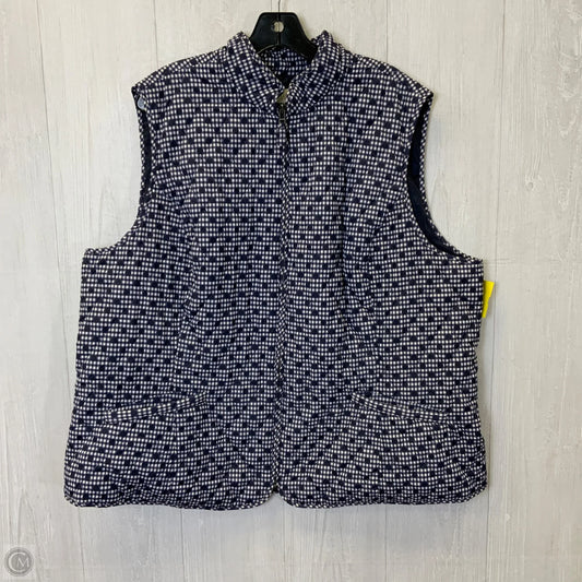 Vest Puffer & Quilted By Talbots In Blue & White, Size: 3x