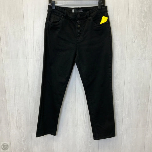 Jeans Straight By Kut In Black Denim, Size: 4