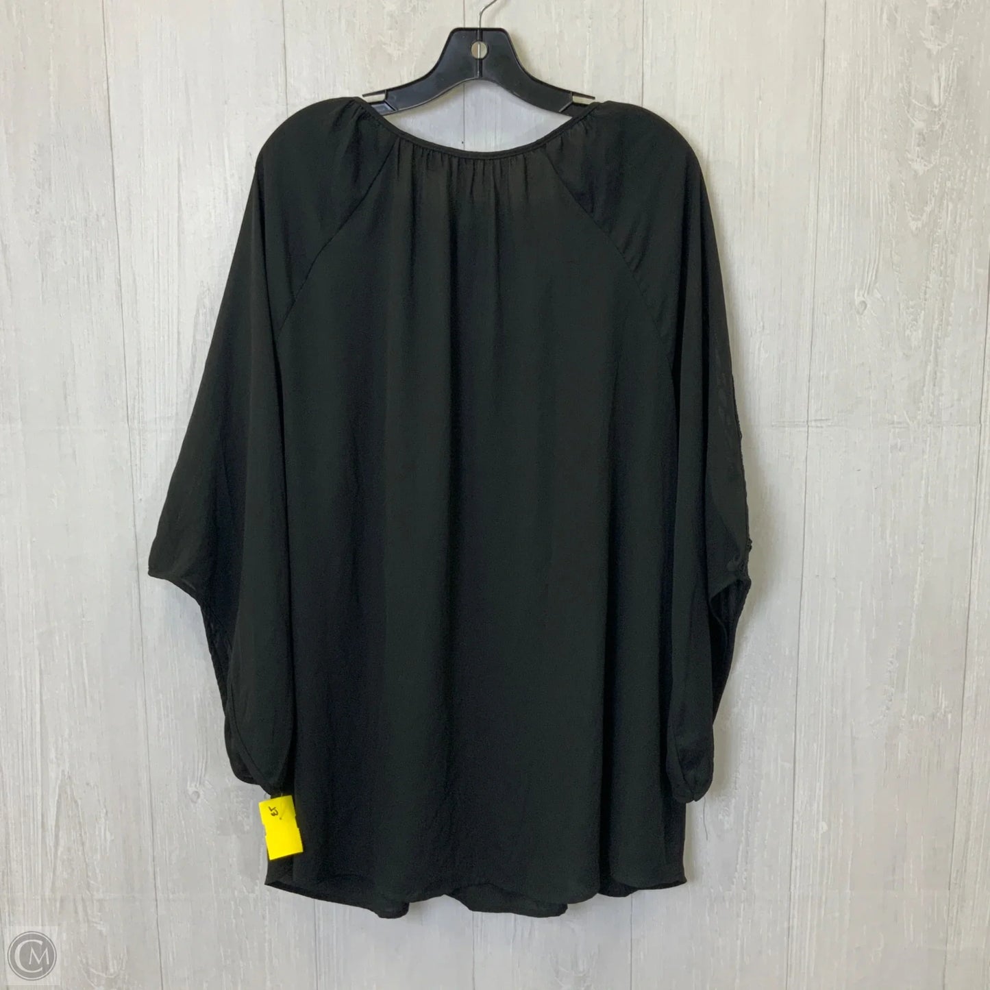 Top Long Sleeve By Tacera In Black, Size: 3x