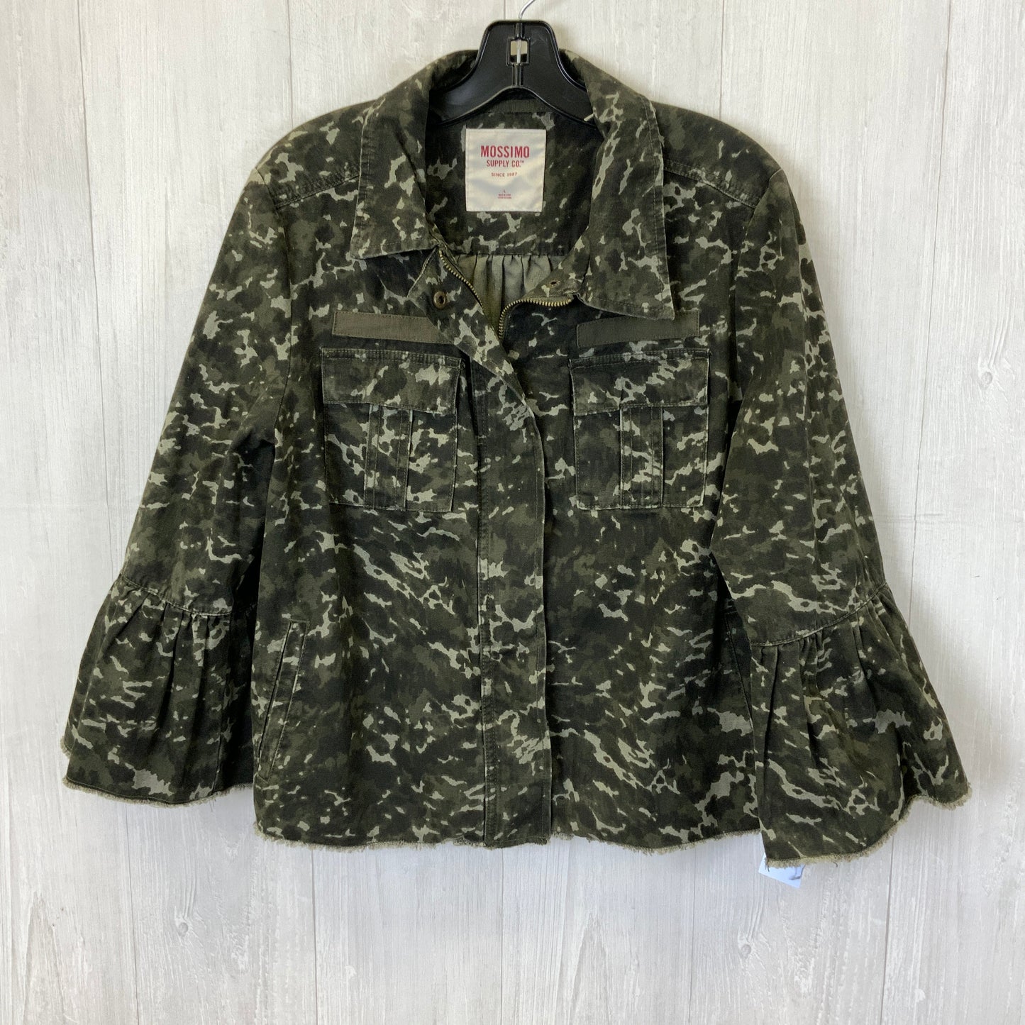 Jacket Utility By Mossimo In Camouflage Print, Size: L