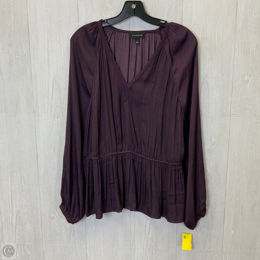 Blouse Long Sleeve By Calligraphie In Purple, Size: L