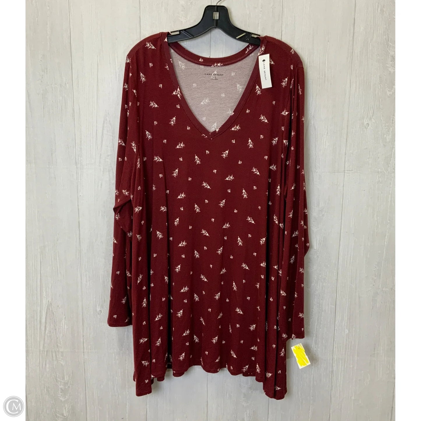 Top Long Sleeve By Lane Bryant In Red & White, Size: 3x