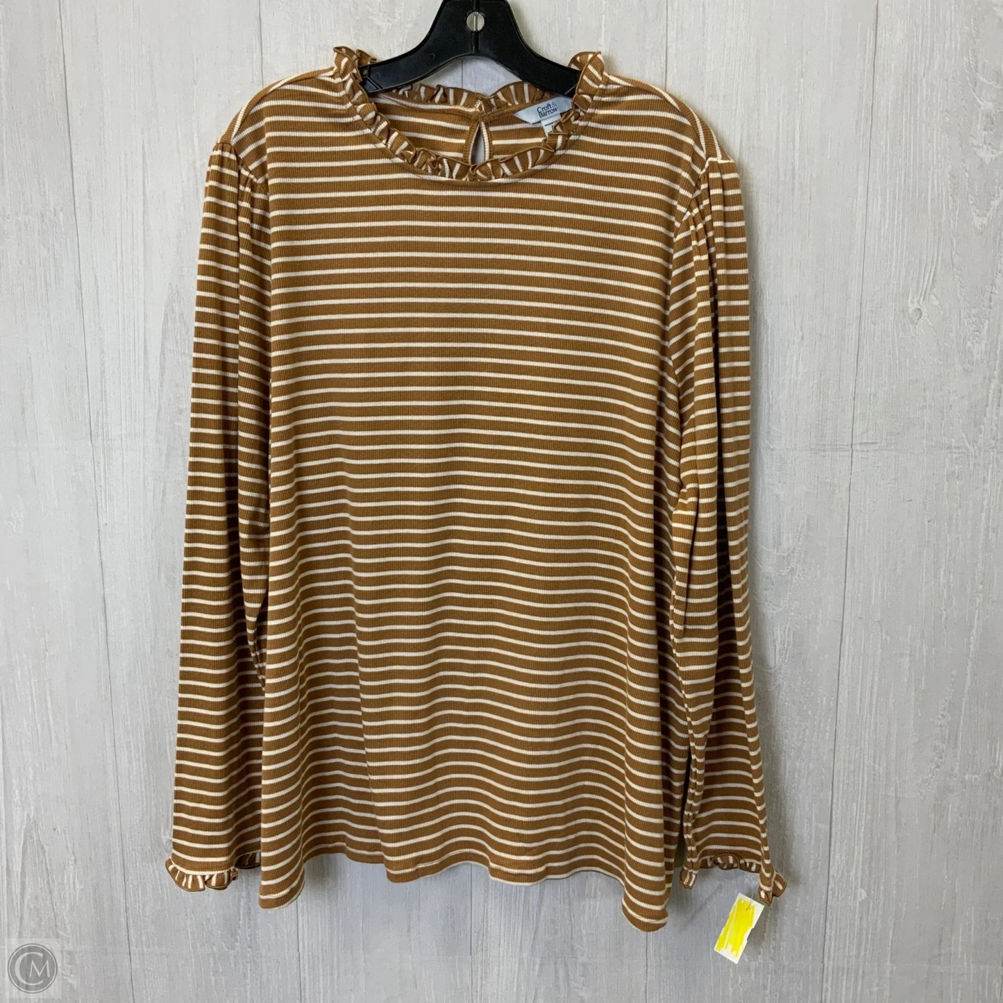 Top Long Sleeve By Croft And Barrow In Striped Pattern, Size: 3x