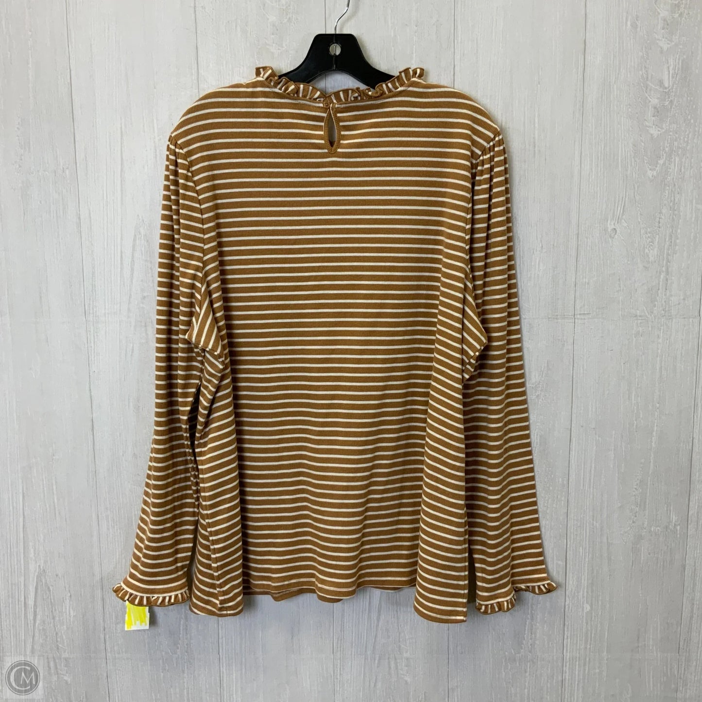 Top Long Sleeve By Croft And Barrow In Striped Pattern, Size: 3x