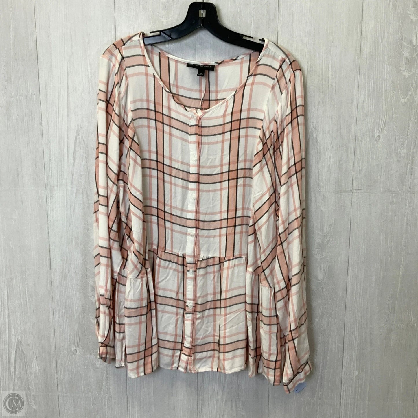 Top Long Sleeve By Lane Bryant In Plaid Pattern, Size: 2x