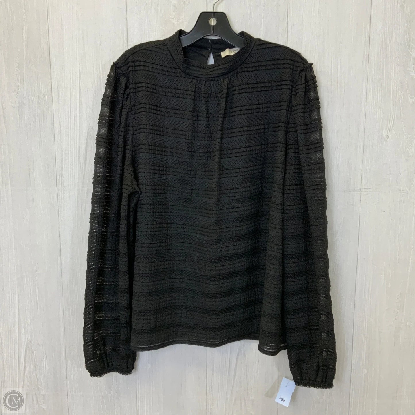 Blouse Long Sleeve By Loft In Black, Size: Xl