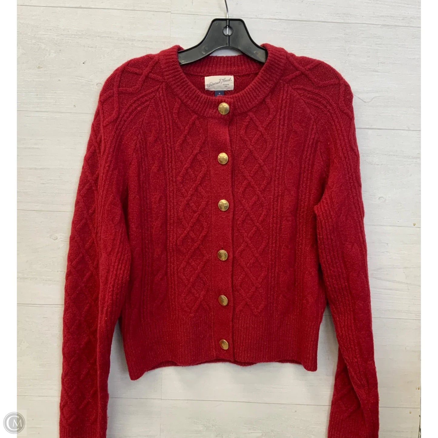Sweater Cardigan By Universal Thread In Red, Size: M