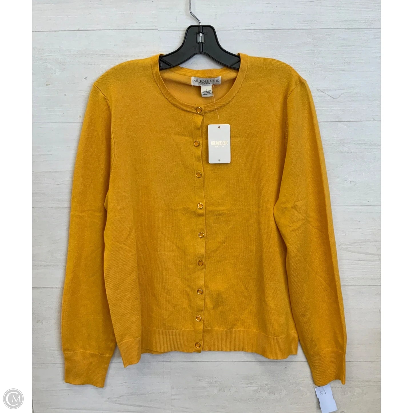 Cardigan By Clothes Mentor In Yellow, Size: L