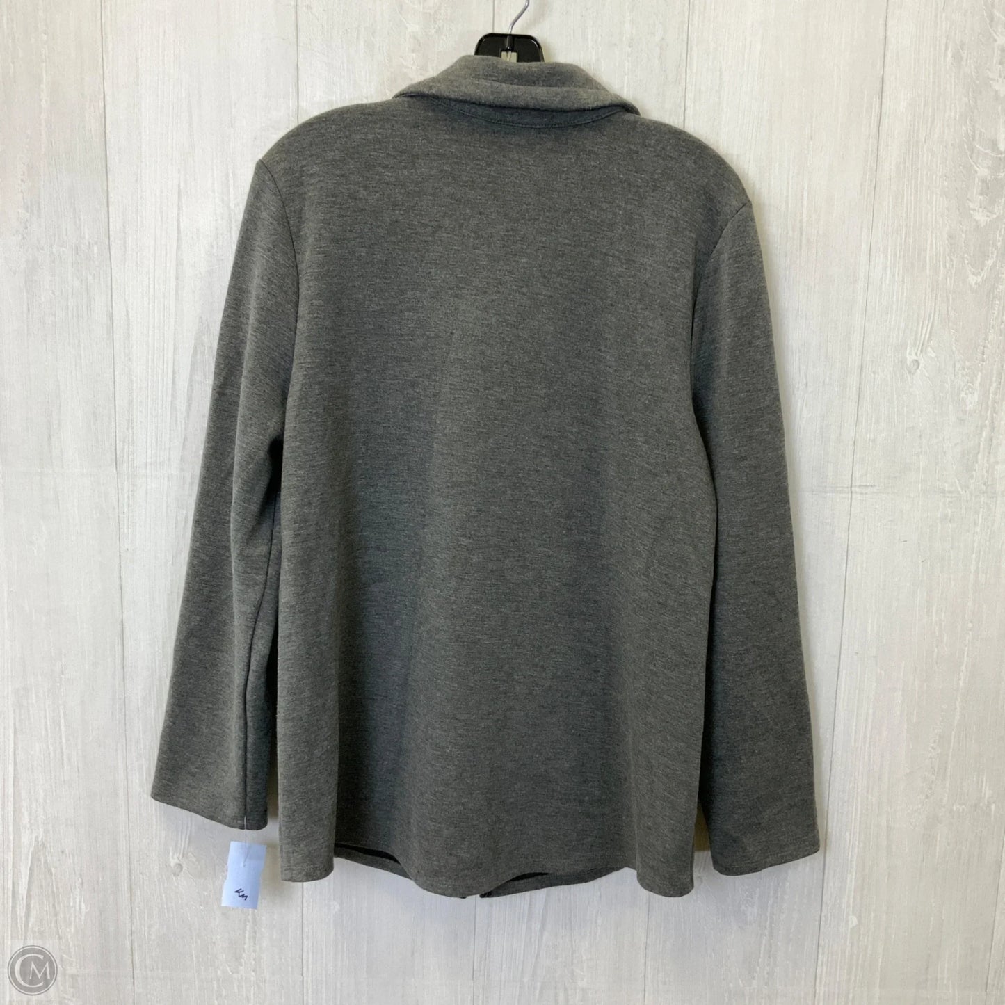 Jacket Fleece By Chicos In Grey, Size: L