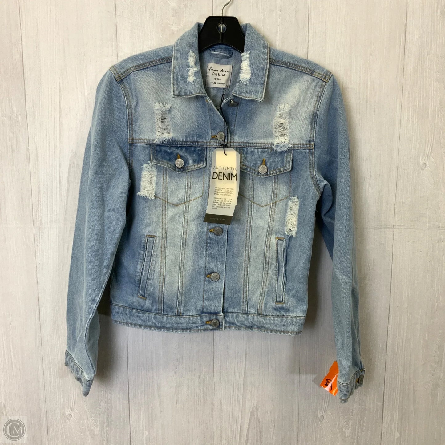 Jacket Denim By Love Tree In Blue Denim, Size: S