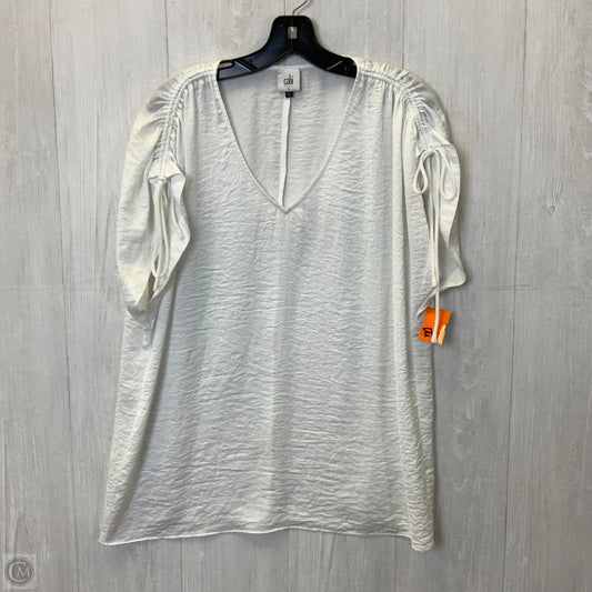 Blouse Short Sleeve By Cabi In White, Size: S