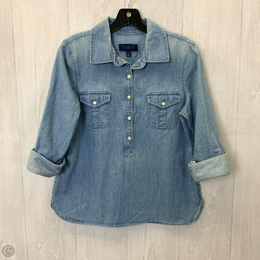 Top 3/4 Sleeve By Talbots In Blue Denim, Size: Sp