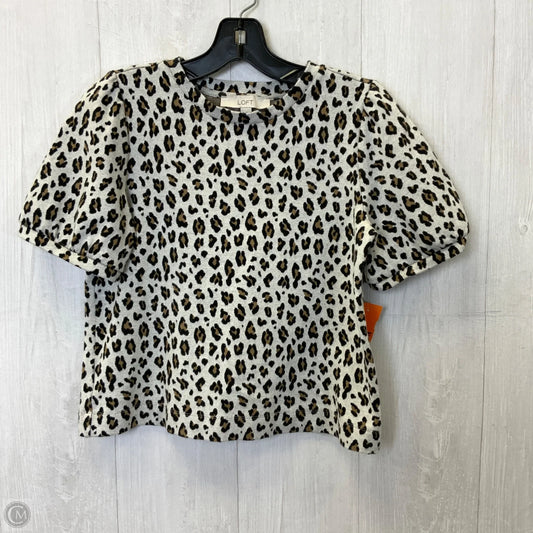 Top Short Sleeve By Loft In Leopard Print, Size: S