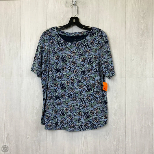 Top Short Sleeve By J. Jill In Floral Print, Size: L