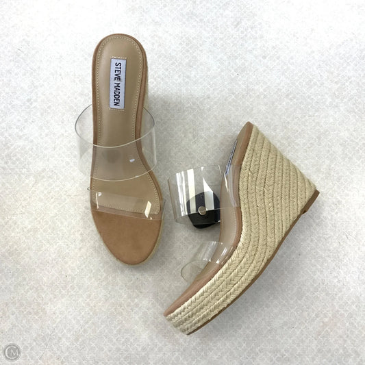 Sandals Heels Wedge By Steve Madden In Clear, Size: 9