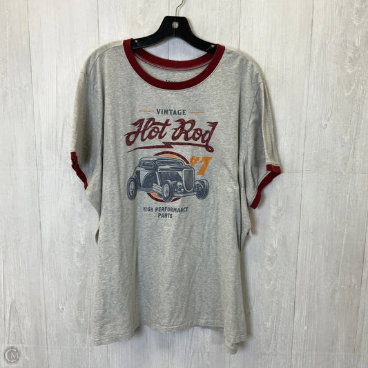 Top Short Sleeve Basic By Torrid In Grey & Red, Size: 3x