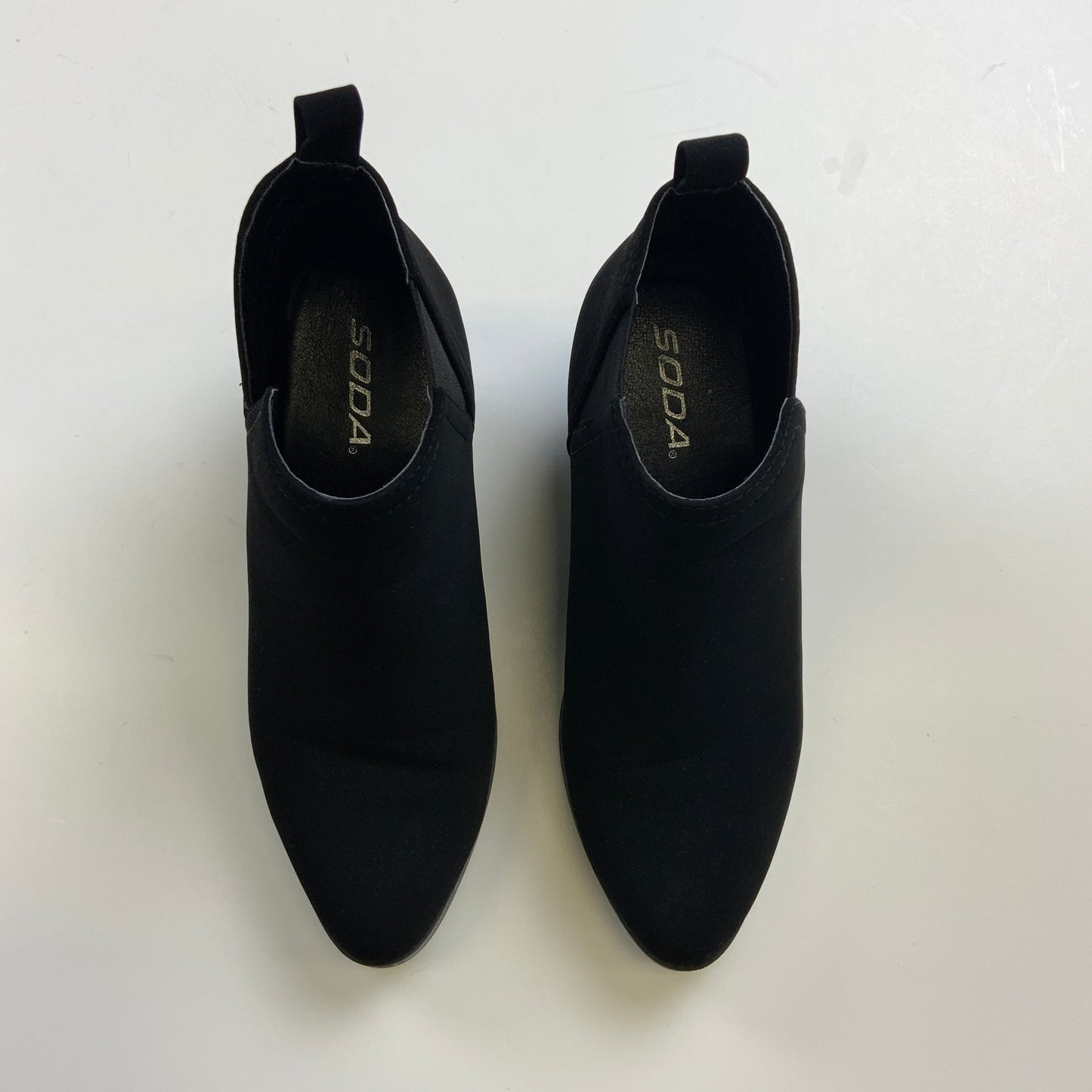 Boots Ankle Heels By Soda In Black, Size: 7.5