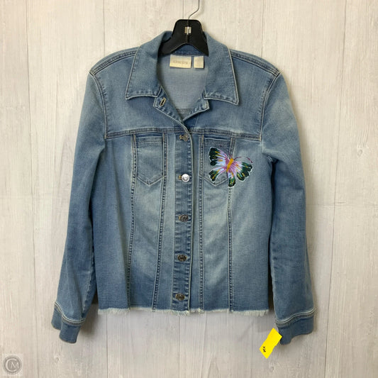 Jacket Denim By Chicos In Blue, Size: S
