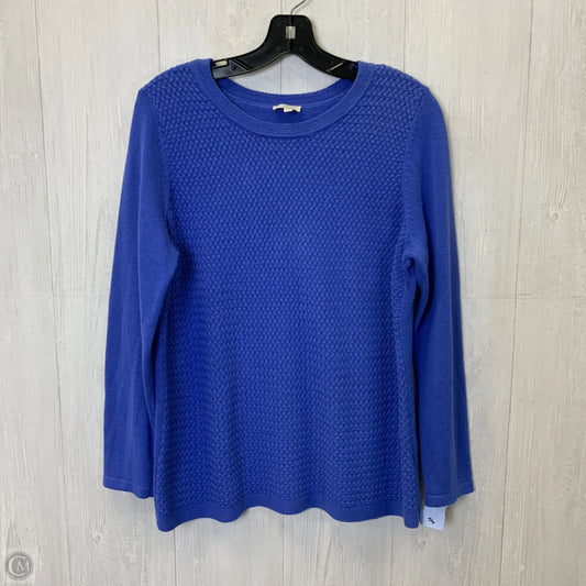 Top Long Sleeve Basic By Talbots In Blue, Size: L