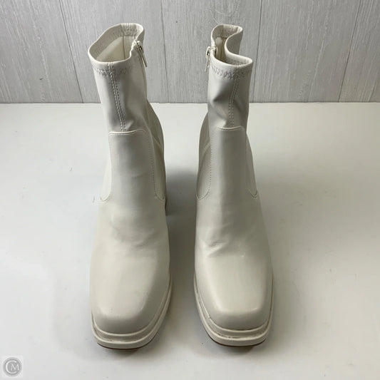 Boots Ankle Heels By Steve Madden In White, Size: 12