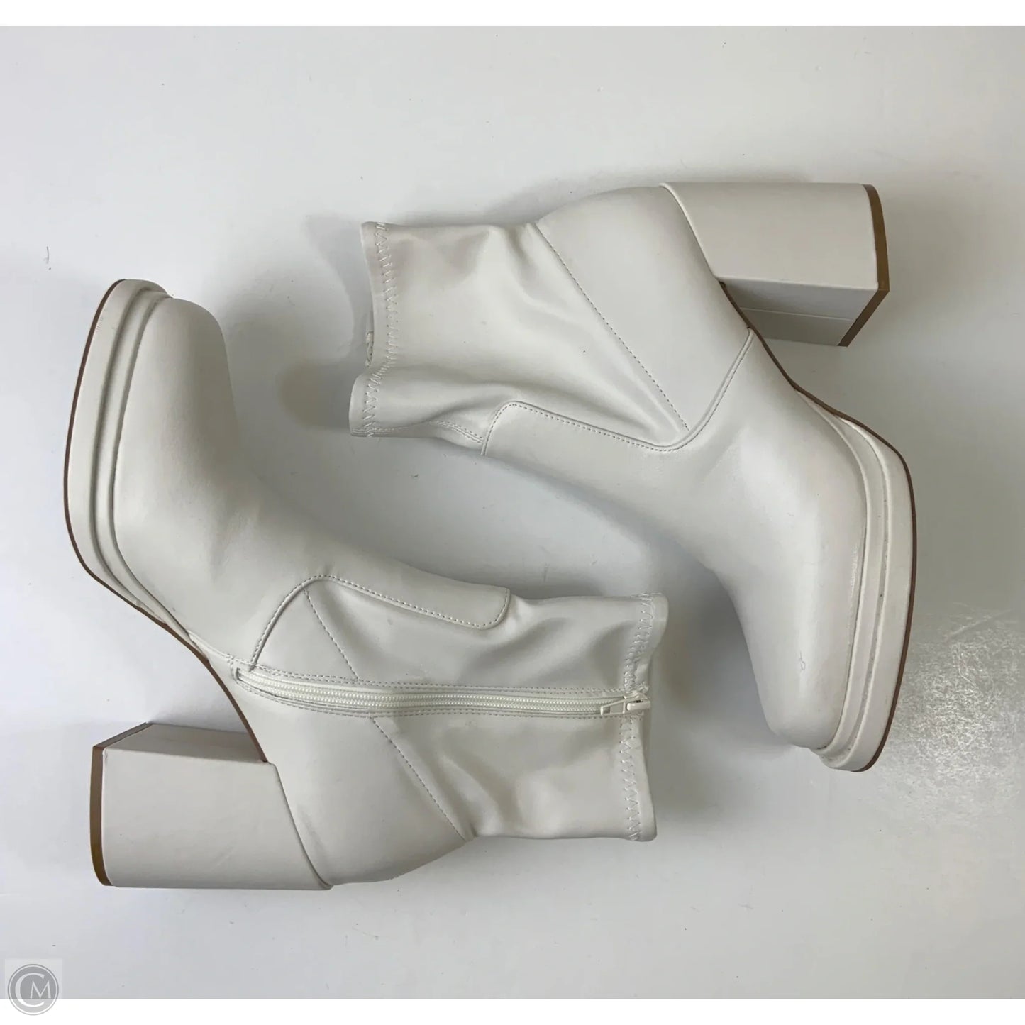 Boots Ankle Heels By Steve Madden In White, Size: 12