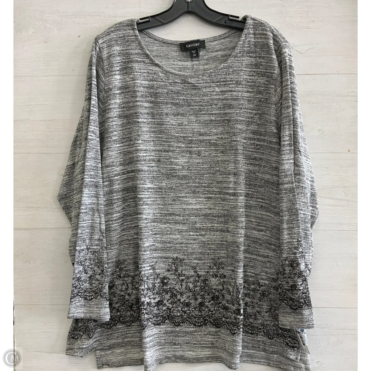 Top Long Sleeve By Karen Kane In Grey, Size: 3x
