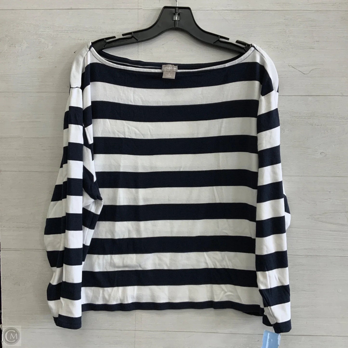 Top Long Sleeve By Chicos In Striped Pattern, Size: Xl