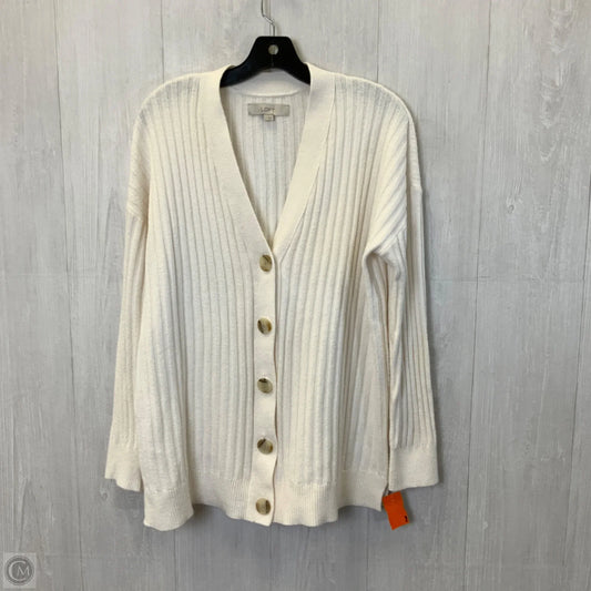 Cardigan By Loft In Cream, Size: L