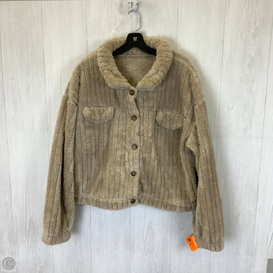 Jacket Shirt By Clothes Mentor In Tan, Size: Xl