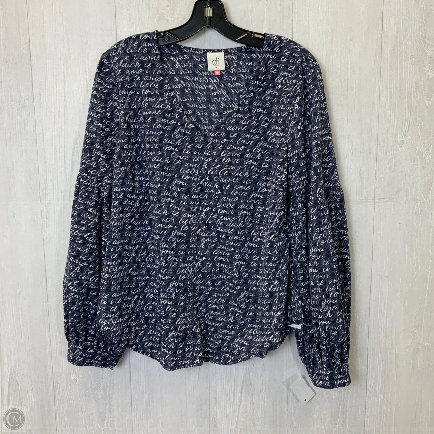 Top Long Sleeve By Cabi In Blue, Size: M