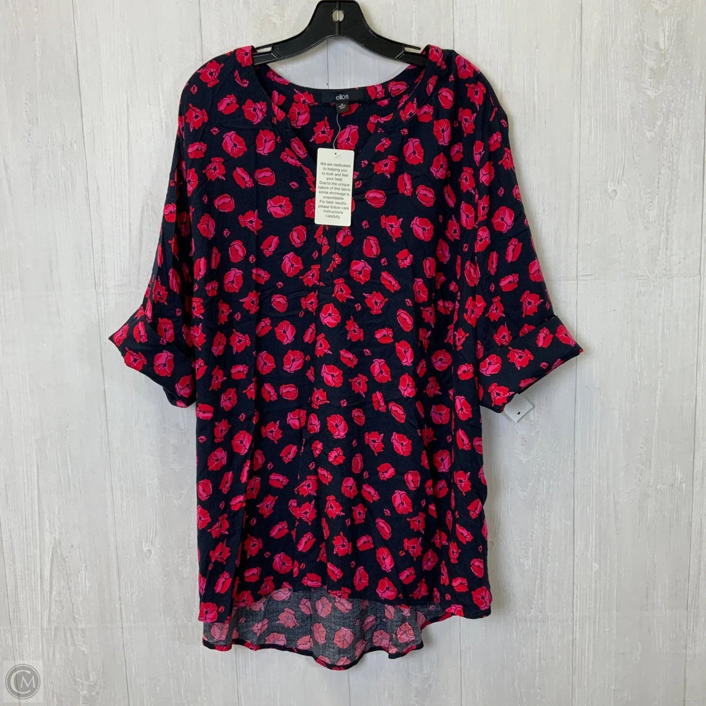 Top 3/4 Sleeve By Ellos In Navy, Size: 3x