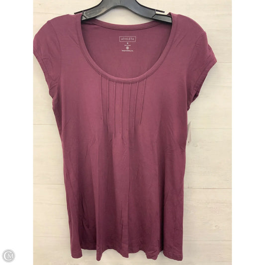 Athletic Top Short Sleeve By Athleta In Purple, Size: M