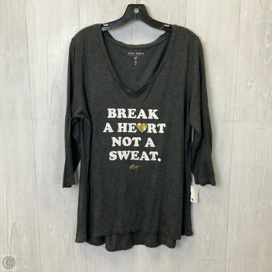 Top Long Sleeve By Betsey Johnson In Grey, Size: 1x