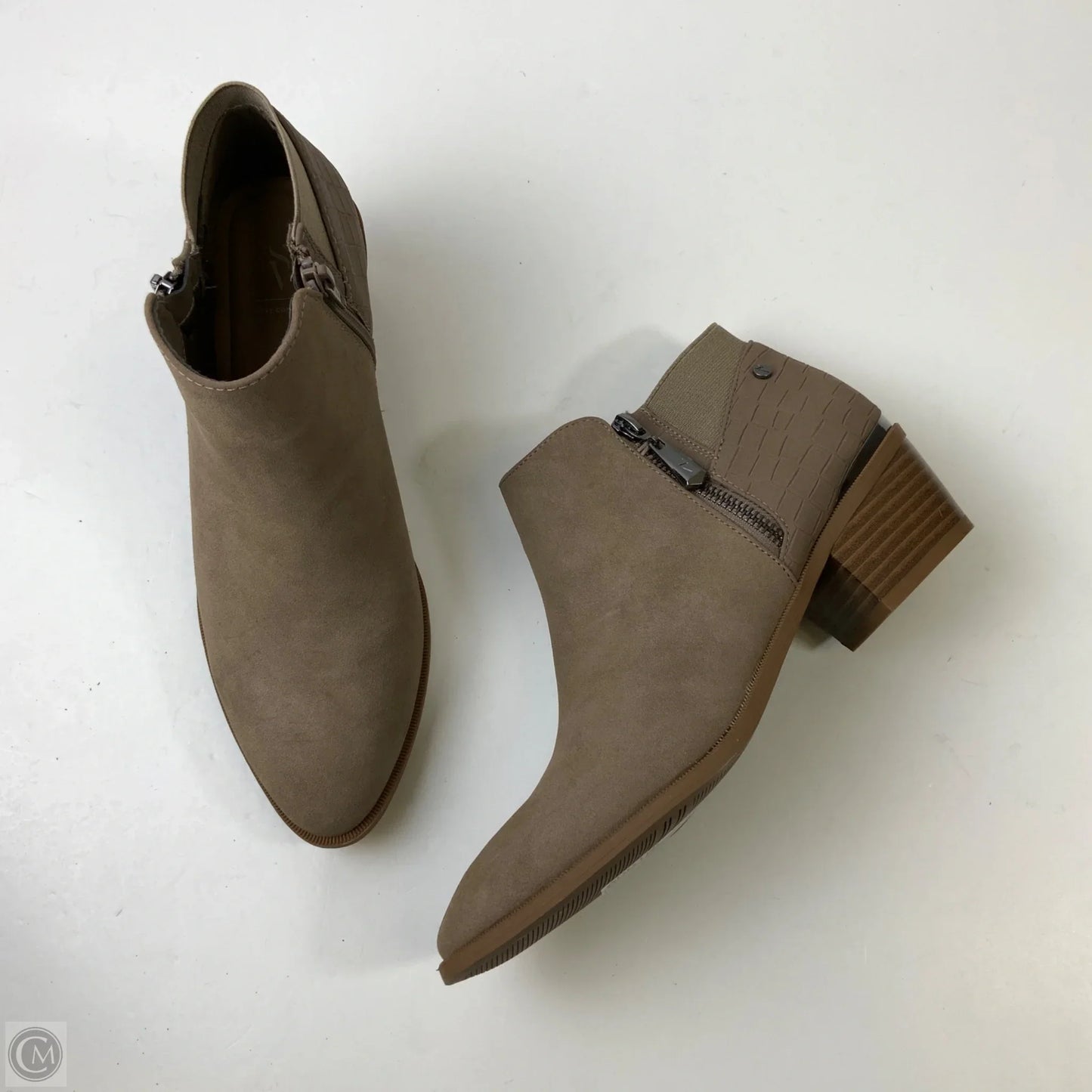 Boots Ankle Heels By Simply Vera In Taupe, Size: 9