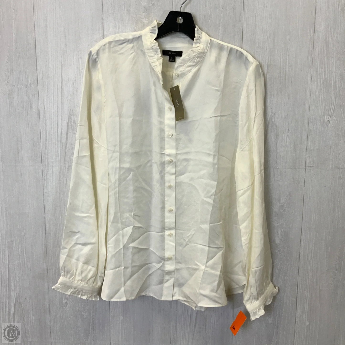 Top Long Sleeve By J. Crew In Cream, Size: L