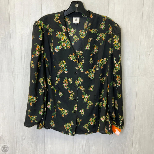 Blouse Long Sleeve By Cabi In Black, Size: L