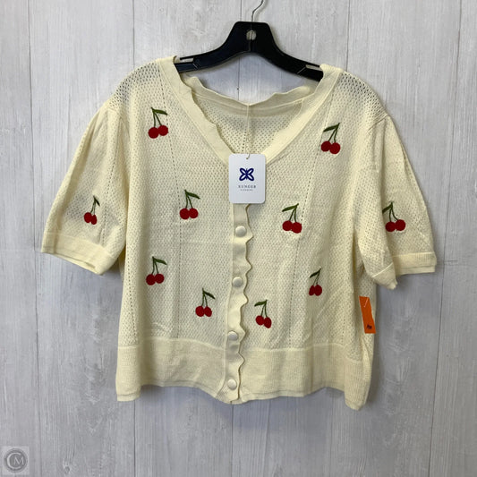 Sweater Short Sleeve By Clothes Mentor In Cream, Size: Xl