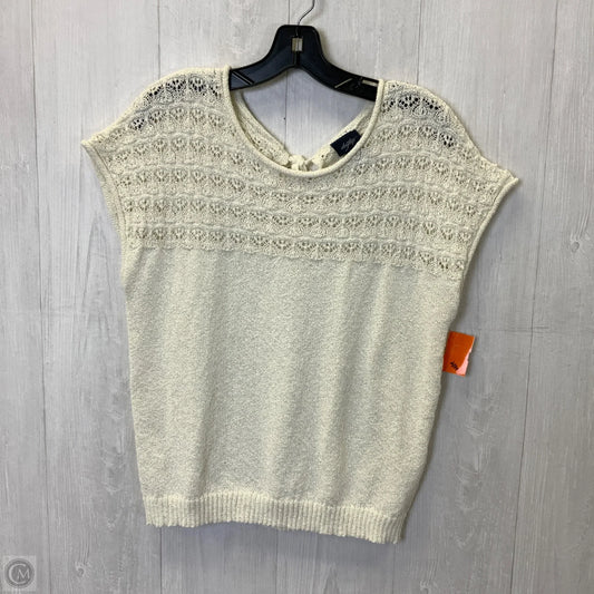 Sweater Short Sleeve By Daytrip In Cream, Size: L